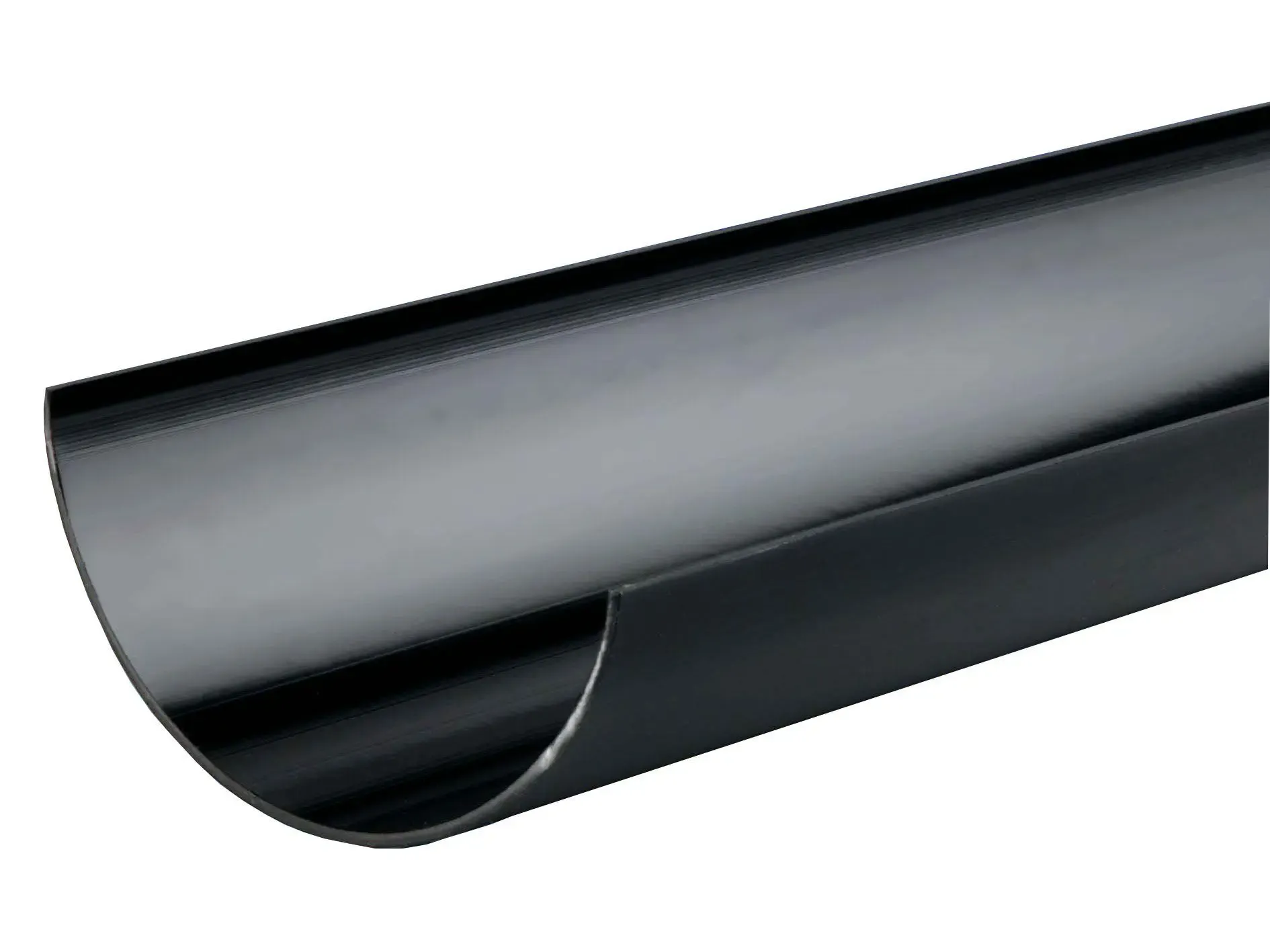 Round Gutter - 112mm, Black, 2m | BuyMaterials.com